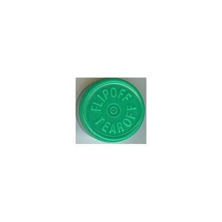 20mm Flip Off-Tear Off Vial Seals, Green, Pack of 100