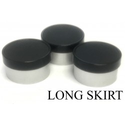 13mm Long Skirt Flip Cap Seal, Black Cap, Pack of 100