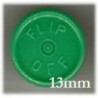 13mm Flip Off Vial Seals, Green, Pack of 100