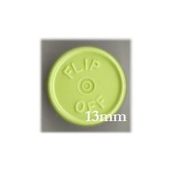 13mm Flip Off Vial Seals, Faded Light Green, Pk 100