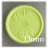 13mm Flip Off Vial Seals, Faded Light Green, Pk 100